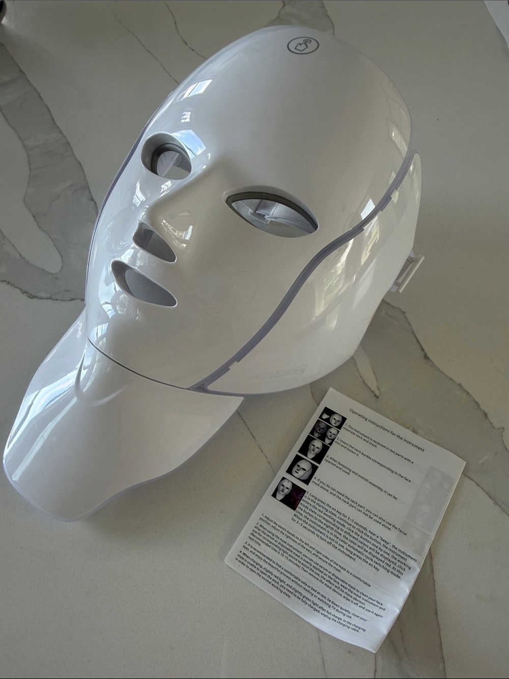 LED Facial Mask Light Therapy Mask - White